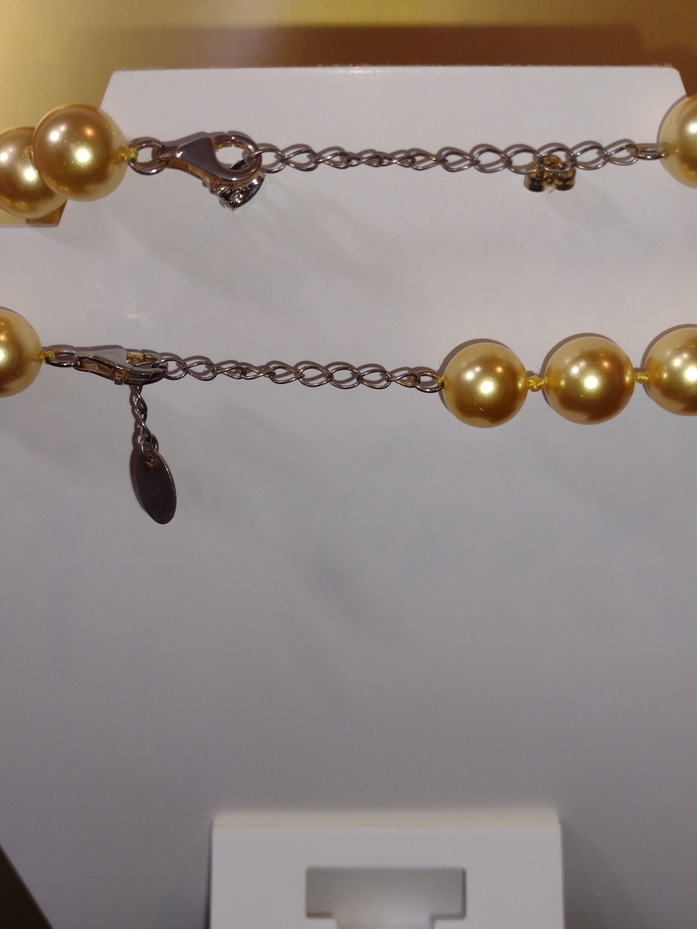 Champagne Pearl Necklace Bracelet and Stud Earrings Set - Picture 5 of 8
